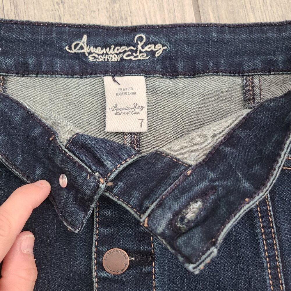 American Rag Junior Women's Denim Button-Front Mini Skirt Size 7 NWT - Picture 7 of 11